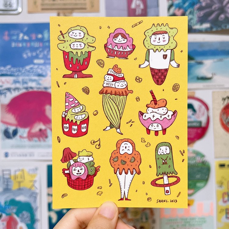 Postcard-Fancy Ice Cream