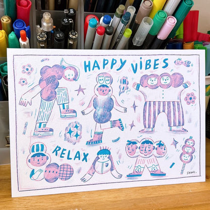 精美印刷品-Happy Vibes